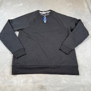 Charlie Hustle Mens Medium Charcoal Gray Heather Raglan Fleece Sweatshirt NEW